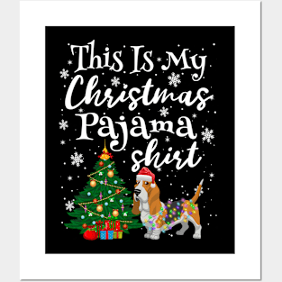 This is my Christmas Pajama Shirt Basset Hound Lover Dog Posters and Art